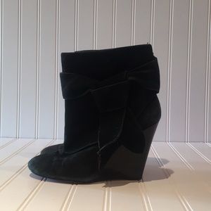 Paris Hilton Black Suede Boots sz 37